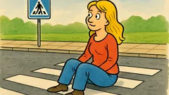 Vic: Zakaj blondinka sedi na prehodu za pešce?