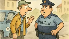 Vic: Nemški turist vpraša policista za parkirišče