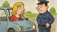 Vic: Policist ustavi blondinko, levo luč ima razbito