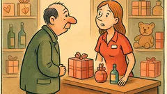 Vic: Mož pride v trgovino po darilo za ženo