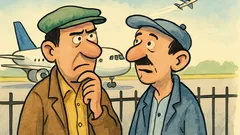 Vic: Janez in Franci na letališču opazujeta