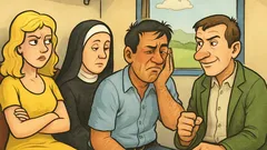 Vic: Na vlaku sedijo blondinka, nuna, Hrvat