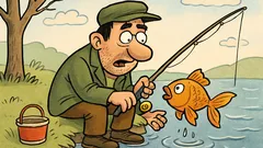 Vic: Mujo lovi ribe in ujame zlato ribico