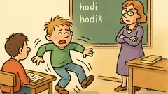 Vic: Učiteljica reče Mihcu, naj sprega 'hodim'