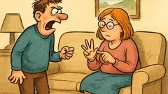 Vic: Mož in žena sedita na kavču