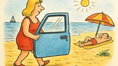 Vic: Zakaj gre blondinka na plažo z vrati?