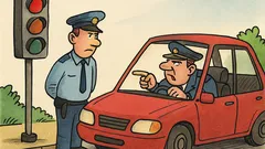 Vic: Policist ustavi avto pri rdeči luči