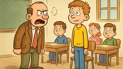 Vic: Učitelj jezno reče: vsak bedak naj vstane