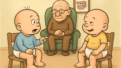 Vic: Dva malčka v plenicah se pogovarjata