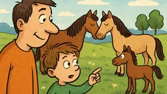 Vic: Hodita po travniku oče in sin...