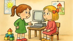 Vic: Dve deklici v vrtcu razpravljata o internetu