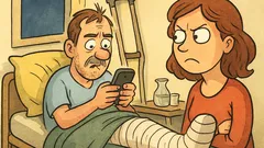 Vic: Mož piše ženi SMS iz bolnišnice