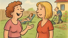 Vic: Se pogovarjata dve kolegici v parku