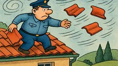 Vic: Zakaj policaj meče strešnike s strehe