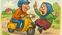 Vic: Joža se usede na moped...