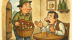 Vic: Peter nabere košaro gob in...