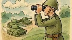 Vic: Vojak z daljnogledom opazuje, nato zavpije komandantu