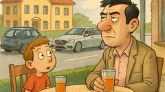 Vic: Janez pelje sina v šolo