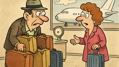 Vic: S petimi težkimi kovčki zakonca prispeta prepozno