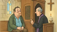 Vic: Ferdo pijan omahne v spovednico in...