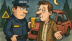 Vic: Policaj vpraša šoferja, če je kaj spil