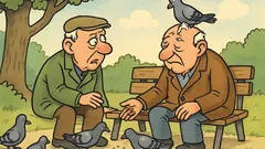 Vic: Dva upokojenca v parku hranita golobe