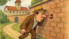 Vic: Moški se sprehaja mimo umobolnice