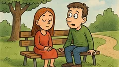 Vic: Mojca in Mirko sedita v parku