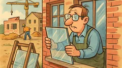 Vic: Na gradbišču steklar menja šipe, dokler ne opazi