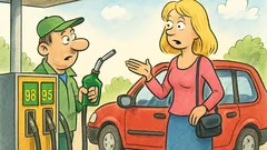 Vic: Blondinka na bencinski črpalki prosi delavca