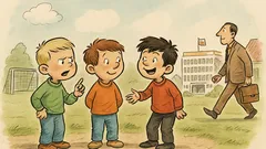 Vic: Trije dečki tekmujejo, čigav oče najhitrejši